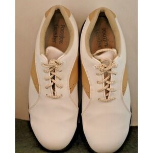 FootJoy FJ GreenJoys Women's Golf Shoes Cleats  White Tan Size 10M